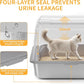 Stainless Steel Litter Box with Lid, XL Extra Large Cat Litter Box, Enclosed Metal Litter Pan with High Sided Enclosure & Scoop, Anti Leakage, Easy to Clean, Odor Control(Grey)