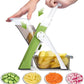 Safe Mandoline Slicer for Kitchen, Professional Vegetable Chopper With Container, Onion Chopper/Potato Slicer, More with 30+ Presets & Thickness Adjuster, Faster Food Chopper Gadgets - Green