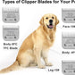 Detachable Pet Dog Clipper Blades, Compatible with Size-4FC (9.5mm), Most Oster A5, KM Series Clippers,Made of Ceramic Blade & Stainless Steel Blade 2Pack