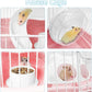 PINVNBY Dwarf Hamster Cage, Small Animal Cages, 2-Tier Travel Portable Mouse Cage Hamster Carrier with Castle House Running Exercise Wheels, Water Bottle and Food Dis（Pink）