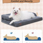 KSIIA Orthopedic Dog Bed for Medium Size Dog，Washable Pet Sofa with U-Shaped Bolster Removable Waterproof Cover Non-Slip Bottom and Egg-Crate Orthopedic Foam Pet Couch Bed, 35 x 22 Inch, Dark Gray