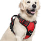 rabbitgoo Dog Harness for Large Dogs, No Pull Pet Vest with 3 Buckles, Adjustable Soft Padded Pet Harness with Easy Control Handle and Reflective Strips, Red, XL