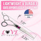 Kenchii Love Left Handed Dog Grooming Scissors, 7 Inch Curved Shears, Dog Scissors for Grooming, Professional Pet Grooming Scissors, Ergonomic & Comfortable