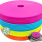 LEZER 6 Inch 8 Inch Flat Cones, Spot Markers, Soccer Cones, Field Court Markers, Sit Spots, Flat Discs, Soccer Training Equipment, Agility Practice, Football, Made in Taiwan