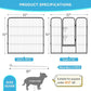 BestPet | Dog Playpen | 32 Inch, 6 Panels | Heavy Duty Metal Pet Exercise Pen | Indoor Outdoor Fence Panels | Rust-Resistant, Removable, Tool-Free Setup | Anti-Skid, Expandable Design