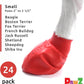 PawZ Rubber Dog Boots for Paws up to 2 1/2", 24 Total (2 Packs of 12) - All-Weather Dog Booties for Hot Pavement, Snow, Mud, and Rain - Waterproof, Anti Slip Dog Socks - Small, Red