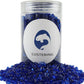 Lustering Decorative Round Glass Marbles and Pebbles - Glass Gems for Fire Pit Crafts, Resin Art, Vase Filler, Fish Tank, Aquarium Decoration - 3-6mm, 1-Pound Cobalt Blue