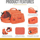 ONETIGRIS Dog Backpack for Medium & Large Dogs, Nylon Backpack for Dogs Tactical Pet Backpack with Side Pockets for Hiking Walking Training Running (Orange, Medium)