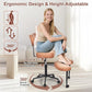 Meditation Chair Cross Legged ADHD Office Chair for Adults with Wheels Ergonomic Back Support and Leg Rest for Multi Position Criss Cross Sitting Kneeling and Yoga Height Adjustable, Leather Style