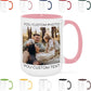 Custom Mug Upload Your Picture Personalized Coffee Mug with Photo Text Name Customized Cup Unique Ideas Gifts for Men Women Mom Dad Girlfriend Boyfriend Friend Family (Pink, 15oz)