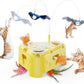 3-in-1 Interactive Cat Toy for Indoor Cats,Automatic Kitten Toys,Flying Bird,6 Holes Mole,Rotating Feather, USB Rechargeable Electronic Interactive Feather Toy for Bored Adult & Kitten Cats