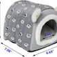Hedgehog Bed Cave Hideout Hedgehog House Hedgehog Accessories, Hamster Small Animals Cage Supplies Warm House (Grey)