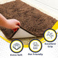 Muddy Mat® Shown on TV – Super Absorbent Door Mat Indoor, Microfiber Quick Dry Chenille Entryway Rug, Non-Slip Front Door Mat, Indoor Mats for Entryway, Machine Washable Pet Rug, Brown 36"x72"