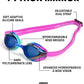 ARENA Unisex Python Racing Swim Goggles for Men and Women Anti-Fog No Leak Max Comfort Dual Strap, Mirror/Non-Mirror Lens