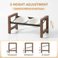 5.5inch Ceramic Adjustable Raised Double Bowls Set with Stand, 3 Heights Elevated, 2 Placement Options,Food and Water Dishes for Puppy, Cats（Double Bowls+Stand, Reactived Glaze -White