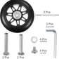 uxcell Replacement Luggage Wheels 90x24mm Suitcase Wheel Repair Kits Include 2 PU Bearing Wheels & Washers, Wrenches & Axle Screw for Trolley Bag, Inline Skate and Caster Board