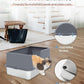 Stainless Steel Litter Box with Lid, 23.5" L x 15.8" W x 12.6" H, XL Metal Cat Box for Big Cats, High Sided Kitty Litter Box with Scoop & Pee Pads, Non-Sticky, Anti-Leakage, Easy to Clean (Gray)