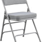 BOOSDEN Padded Folding Chair, Foldable Chair with Fabic Thick Cushion, Heavy Duty Metal Folding Chair for Outdoor & Indoor & Dining & Party, Grey