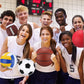 Libima 6 Pcs Multi Sport Ball Set Official Size Football, Basketball, Soccer, Volleyball, Playground Ball, Baseball with Sports Equipment Bag Pump for Teen Adult Christmas School Gift