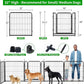 Dog Playpen Outdoor Extra Wide 24 Panels Heavy Duty Dog Fence 32" Height Anti-Rust with Doors Portable for RV Camping Yard, Total 63FT, 316 Sq.ft, Snowy Black
