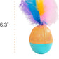 Catstages Whack N' Wobble Ball Intearctive Cat Toy, Weighted Ball with Feathers, Bell, Glitter Fabric & Catnip Oil, Turquoise