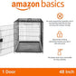 Amazon Basics Durable, Foldable Metal Wire Dog Crate with Tray, Single Door, 48 x 30 x 32.5 in, Black