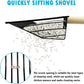 PINVNBY Stainless Steel Chicken Poop Scooper 3 in 1 Adjustable Wooden Handle Poop Scooper for Chicken(18.1" to 42.1")Multifunctional Chicken Coop Cleaning Tools Sifting Shovel Chicken Coop Accessories