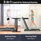 GYMAX Walking Pad, Dual LED Display 2 in 1 Under Desk Treadmill for Home with Remote & Smart App Control, 2.25HP Foldable Portable Treadmill Running Machine for Office Small Space