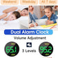 Cadmos Modern Curved Cute Digital Alarm Clock,Colorful Led Display,Adjustable Volume,Weekday/Weekend Mode,Simple Clock for Bedrooms Bedside,Ok to Wake Up for Girls,Kids,Teens (Pink+Dynamic)