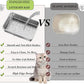 Suhaco Stainless Steel Litter Box Side Entry, Kitty Litter Mat and White Scoop Included Covered Metal High Sided Extra Large Cat Litter Box with Lid Removable Enclosure for Medium Cats (Tall Black)
