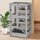 Large Ferret Cage, Chinchilla Cage with 5 Levels, Wooden Guinea Pig Cages with Wheels, Small Animal Cages with Ramp, Hideout, Pull Out Tray, for Rat, Hamster, Hedgehog