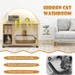 Tangkula Litter Box Enclosure, Hidden Cat Washroom with Storage Shelf, Sisal Scratching Doors, Adjustable Metal Feet, Modern Cat Litter Cabinet Storage Bench, Enclosed Litter Box Furniture (Natural)