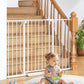 34" Extra Tall Baby Gate for Stairs, Auto Close Stroller Friendly Dog Gate Indoor for Doorways, Pressure Mounted 29"-51" W Baby Gate, Easy Walk Through Gate for Children & Pets, White