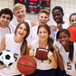 HyDren Sports Balls Set for Teen Adult, Include Official Size Basketball Soccer Ball Football Playground Ball with Pump and Equipment Carry Bag Sports Gift Back to School