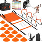 Soccer Training Equipment, Agility Speed Training Set with 20ft Speed Ladder, 12 Cones, 4 Adjustable Hurdles, Jump Rope, Parachute | Ideal for Basketball, Football Practise, for Kids, Youth, Adults