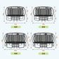 10 12 14 15 16FT Outdoor Trampolines for Kids and Adults, Pumpkin Trampoline with Curved Poles, Recreational Trampoline with Basketball Hoop and Safety Enclosure Net for Kids and Adults
