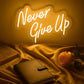 YIKBIK NEVER GIVE UPLED Neon Sign for Wall Decor,Neon Lights Party Decorations, USB Powered Switch Neon Lights lighting adjustable for Office Room, Gym Room, Man Cave, Gamer Room