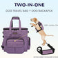 Modoker Dog Travel Organizer Carriers for Supplies & Accessories, Airline Approved Cat Pet Travel Bag, 2 Collapsible Bowls, 2 Travel Dog Food Container, Purple