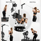 LS01 LAT Pulldown Machine, LAT Row Cable Machine with AB Crunch, LAT Tower with Cable Row Attachments, 3 in 1 Pulley Stations for Home Gym
