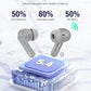 Wireless Earbuds, Bluetooth 5.4 Headphones Bass Stereo, Ear Buds with Noise Cancelling Mic, IP7 Waterproof in Ear Earphones, 36H LED Display Bluetooth Earbuds for Laptop Pad Phones Sports, Grey