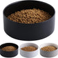 Black Dog Bowl Ceramic for Medium Large Breed, Heavy Weighted Dog Food Water Feeder Dish, Non - Slip Modern Cute Extra Big Porcelain 8 in Pet Bowl Maze