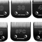 10 Blades Dog Grooming Blades Compatible with Andis/Oster A5/Wahl KM-10 Series Dog Clippers,Detachable Clipper Replacement Blade (6PCS Black-#10+30+40+4FC+5FC+7FC)