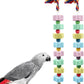 2 Pack Bird Chewing Toy, Colorful Parrot Beak Grinding Calcium Stone with Bells, Cage Accessories for Cockatiels Parakeets Parrots Budgies Lovebirds Rat Hamster Chinchilla Rabbit Bunny African Grey