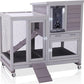 GUTINNEEN Two-Story Rabbit Hutch Large Bunny Cage with Wire Mesh Floor, Leak-Proof Trays, Lockable Wheels for Indoor and Outdoor Use, 40.6" L x 26" W x 37.6" H