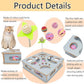 Interactive Wooden Cat Puzzle Toy Box Indoor Hunting Play Toy to Stimulate Your Cat’s Energy and Instincts (Blue)