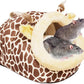 Guinea Pig Bed House & Hideout for Rat Bearded Dragon Hedgehog Ferret to Sleep and Hide, Guinea Pig Cage Accessories Habitat Décor (X-Large, 2.Giraffes)