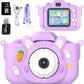 Kids Camera Toys,48MP Dual Lens with 64G SD Card and Cartoon Soft Cover for 3-8 Year Old Girls Boys (PurpleR)