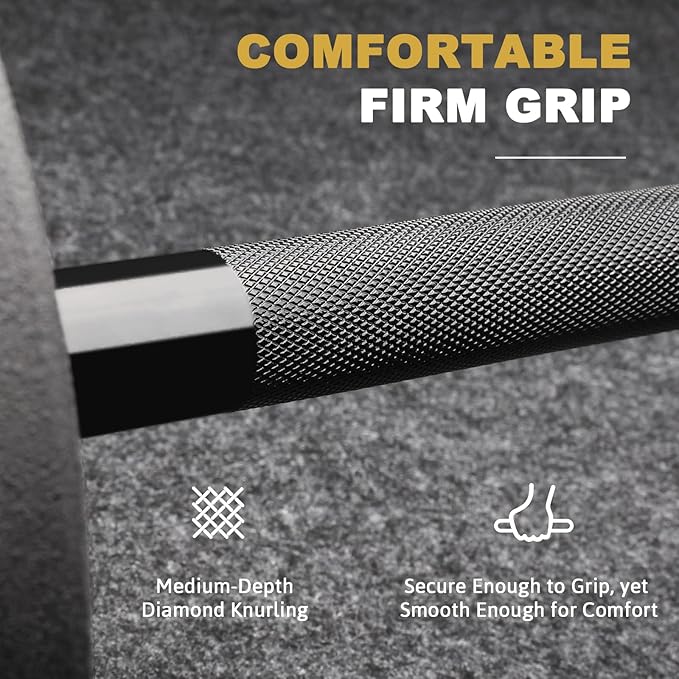 LIONSCOOL Premium 4ft/4.9ft/6ft Barbell for Strength Training and Olympic Weightlifting, 2 Inch Bar for Squats, Curls, Deadlifts, Presses, Hip Thrusts, 350lbs/500lbs/700lbs Weight Capacity