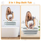 BWOGUE 2 in 1 Portable Dog Bath Tub Elevated Collapsible Dog Bathtub Washing Station with Drainage Hole for Bathing, Shower and Grooming, Pet Tub for Puppy Small Medium Dogs Indoor and Outdoor