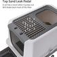 RIZZARI Stainless Steel Cat Litter Box, Odorless Enclosed Litter Box with Top Holes, Large Litter Pan for Small to Large Sized Cats (Dark Gray, 24" L*16" W*18" H)